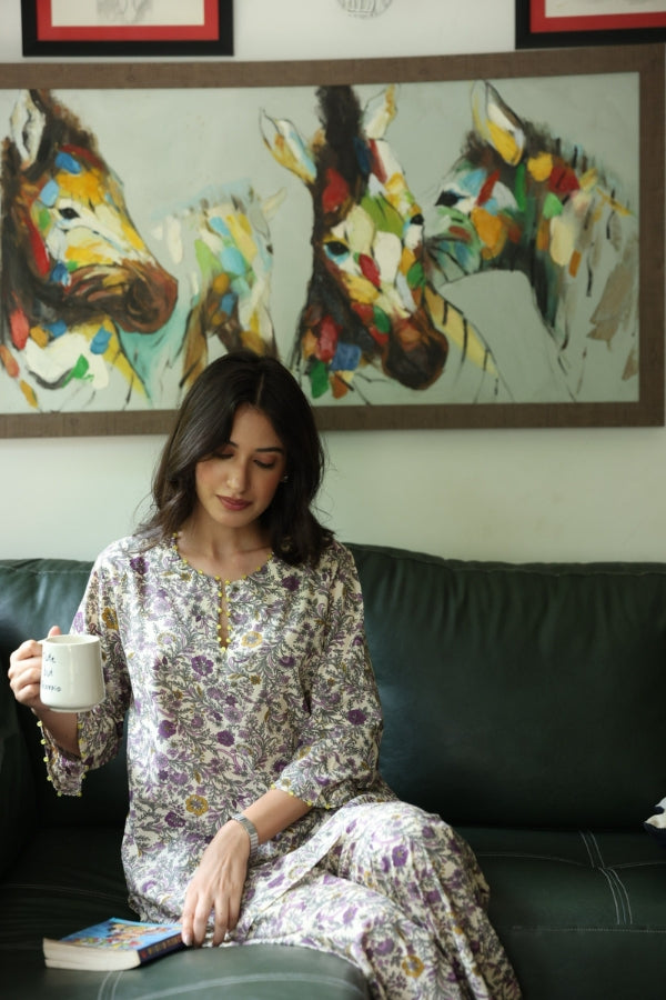 Purple Floral loungewear