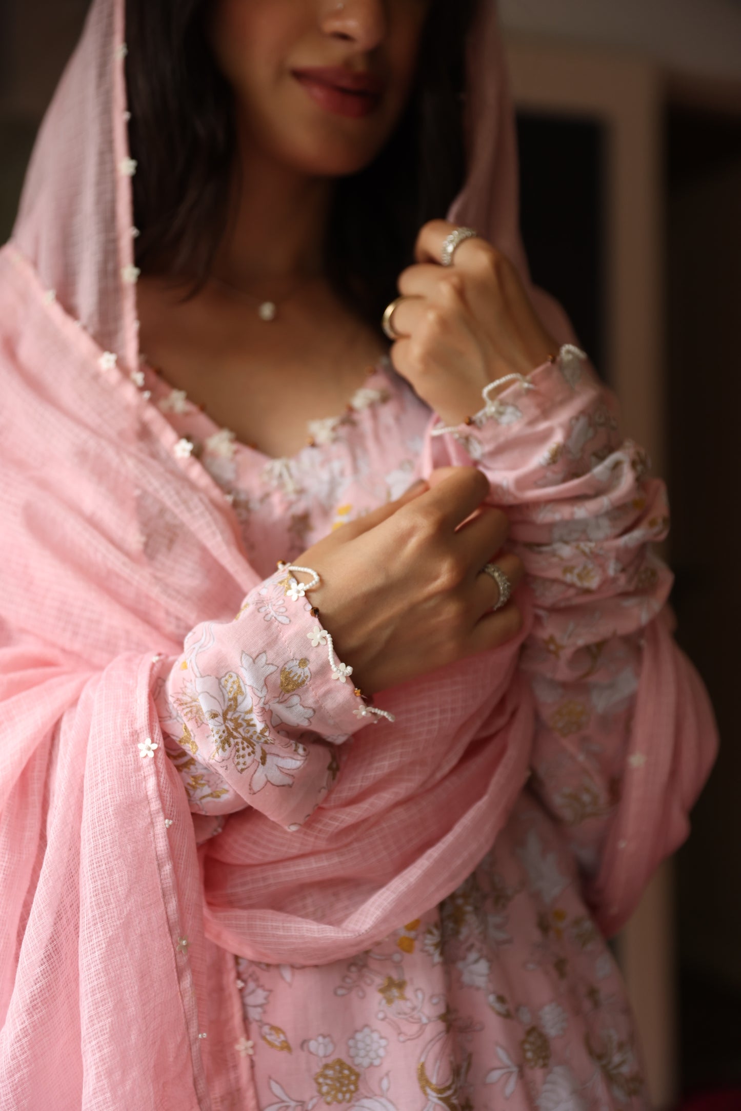 Shubh Peach Gold Suit