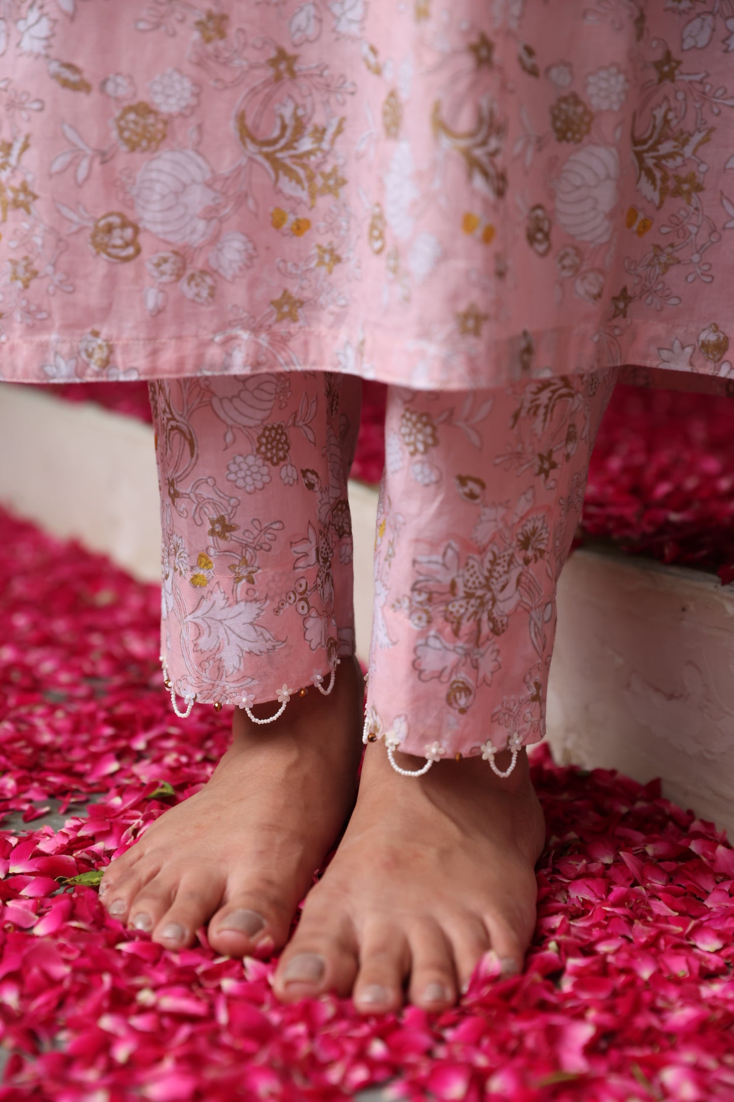 Shubh Peach Gold Suit