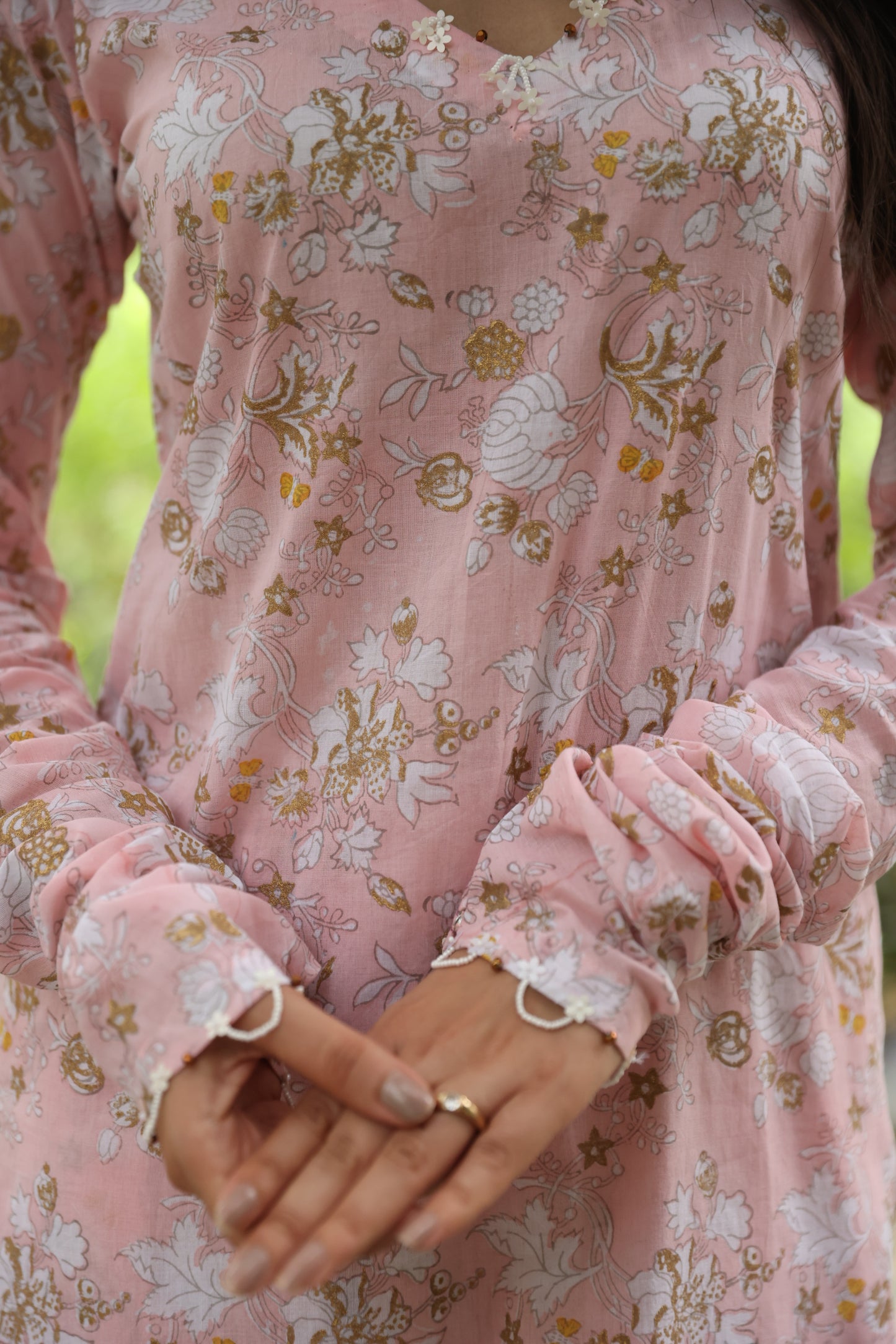 Shubh Peach Gold Suit