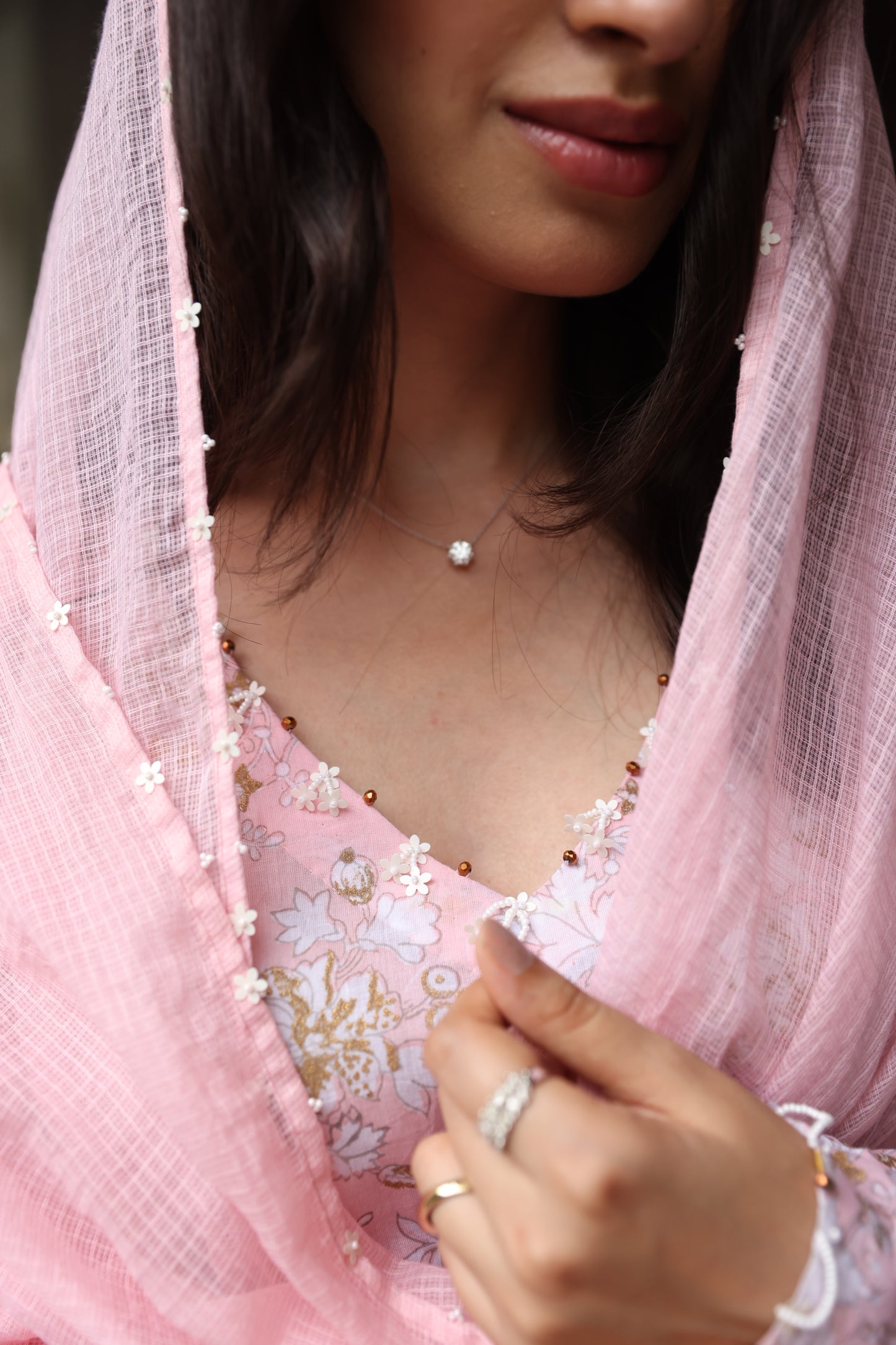 Shubh Peach Gold Suit