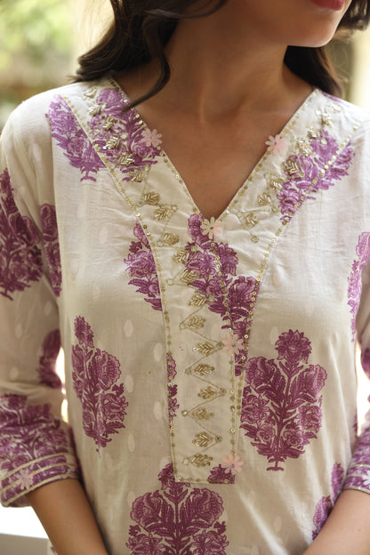 Purple Boota Textured Suit