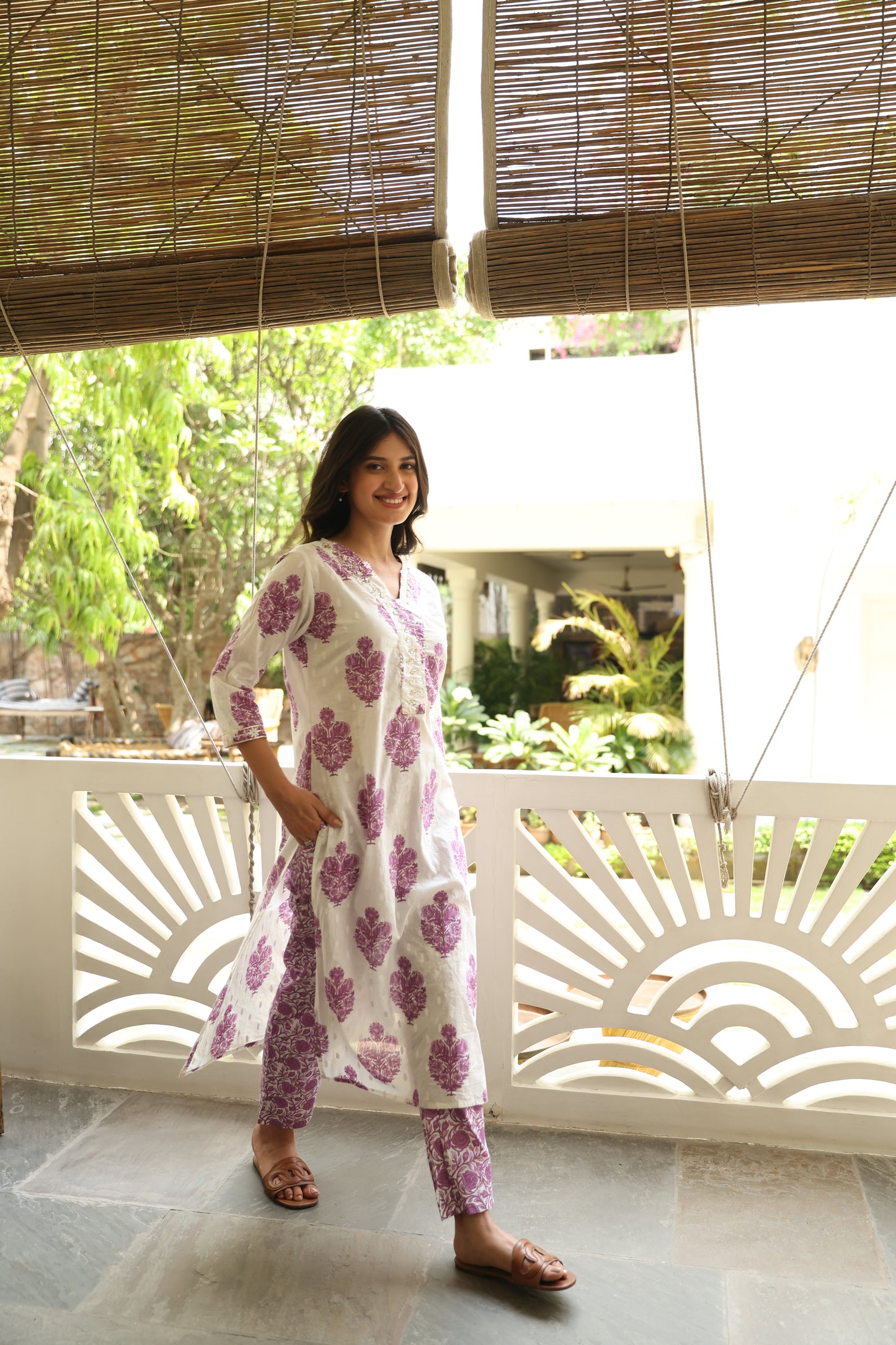 Purple Boota Textured Suit
