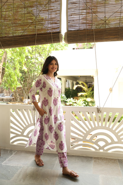Purple Boota Textured Suit