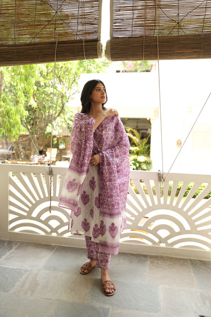Purple Boota Textured Suit