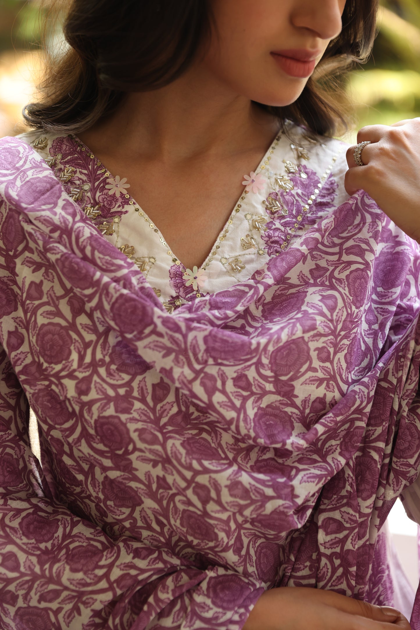 Purple Boota Textured Suit